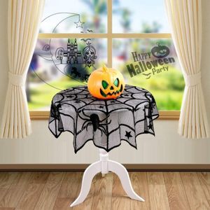 Andere Feestelijke Feestartikelen Black Lace Mesh Halloween Tafelkleed Tafelloper Gordijn Deurgordijn Halloween Party Decoration ZL1137