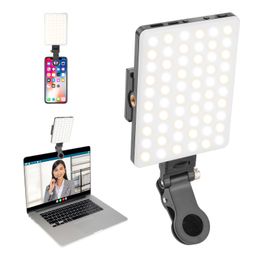 Autres accessoires flash LED Clip de lampe de remplissage Mini vidéo avec support robuste pour trépied d'ordinateur portable de téléphone portable de photographie Éclairage graphique 230825