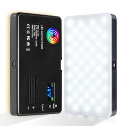 Andere flash -accessoires RGB LED -camera Licht Volledig kleur Uitgang Videolamp Kit Dimmable 2500K 8500K BI Color Panel CRI 95 230823