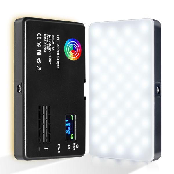 Otros accesorios de flash RGB LED Cámara Luz Luz de salida a todo color Kit de lámpara de video Regulable 2500K 8500K Panel bicolor CRI 95 230823