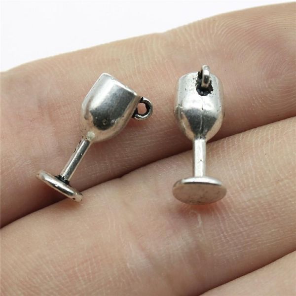 Otro barco gratis 260 PCS Antique Silver Goblet Charms colgante 15x6x6mm B11246