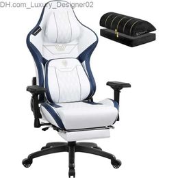 Otros muebles Silla para juegos grande y alta con reposapiés Silla de oficina ergonómica con respaldo alto y cómodo reposacabezas y soporte lumbar Q240129