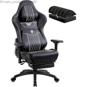 Overig meubilair Dowinx Grote en hoge gamingstoel met voetsteun Ergonomische bureaustoel met hoge rugleuning, comfortabele hoofdsteun en lendensteun Q240129