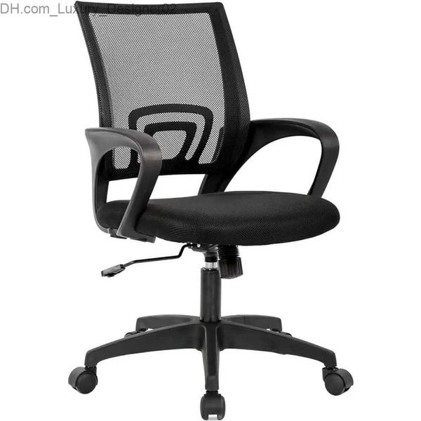 Autres meubles Chaise de bureau à domicile Chaises de bureau ergonomiques Ordinateur en maille avec support lombaire Accoudoir pivotant réglable noir Q240129