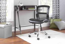 Autres meubles Mainstays Chaise de bureau en maille de vinyle à dossier moyen Chaise d'ordinateur noire Chaise de joueur Q240129