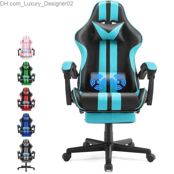 Otros muebles Miami Blue Gaming Chair Silla para juegos de computadora con para adultos Adolescentes Estante para zapatos Sofás para muebles de sala de estar Marco de cama Escalera Q240129