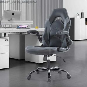 Autre chaise de bureau de meubles - Chaise de bureau Ergonomic Gaming avec remise des accoudoirs et chaise pivotant réglable gris ajusté gris Q240129