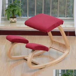 Autres meubles Original ergonomique chaise à genoux tabouret bureau à domicile berçant la posture de l'ordinateur en bois 9151448289B Drop Delivery Ga Dhorp