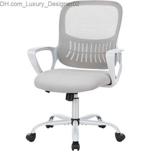 Autres meubles SMUG Chaise de bureau ergonomique pour ordinateur de jeu avec accoudoirs Bureau à domicile avec roulettes à dossier moyen avec support lombaire Q240129