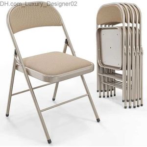Overige meubels VINGLI 6-delige klapstoelen met gevoerde stoelen, metalen frame met stoffen rugleuning, capaciteit 350 lbs, kaki, set van 6 Q240129