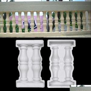 Autres bâtiments de jardin 1pcs Colonnes Roman Moules de pavage de pavage Diy Balconie Clôture de ciment de ciment Concrete 50x28cm 230620 DROP OTQL6