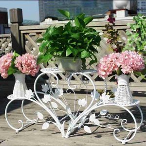 Andere Tuin Gebouwen 2PCS ic Tall Plant Stand Art Bloempot Houder Rack Planter Outdoor Indoor Patio YQ240304