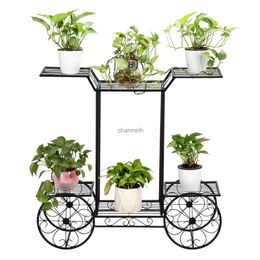 Autres bâtiments de jardin Belle plante en pot Fleurs Support de fleurs Support de peinture Forme de voiture 6 Support de plante Noir US Entrepôt YQ240304