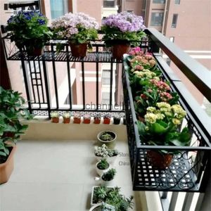 Andere tuingebouwen hangen ijzeren bloemstand rechthoek raam plank balkon planten potten bloempot muur hangende vlezige reling bloemenrek met haak yq240304