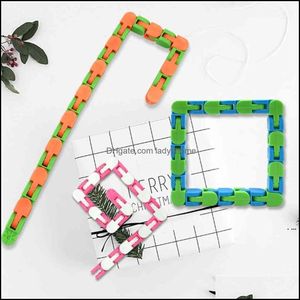 Andere tuin Home Garden8 Kleuren gekke tracks Snap en klik op Snake Puzzle Sensory Fidget Toys Fingers drukke speelgoed angstverlichting behoeften onderwijs