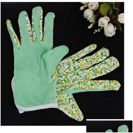 Andere tuinbenodigdheden 100% katoen antiskid persoonlijke werkplek veiligheid soft jersey dames tuinieren werkende handschoenen 4 kleuren wa0592 drop dhal0