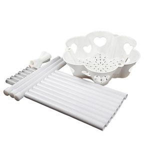 Autres fournitures de jardin 1Pc élégant panier à fleurs en plastique trépied support de bureau pour la fête (blanc)