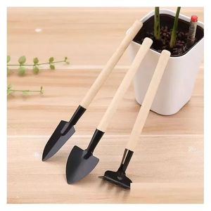 Andere tuinbenodigdheden 3 stks/set mini balkon van eigen balkon Pot Planting Planting Flower Schop schop Hark graafpakken driedelige gereedschappen Groothandje Dhtim