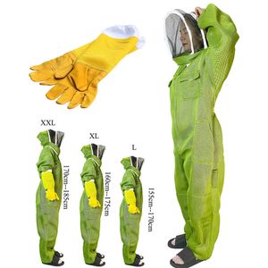 Autres fournitures de jardin Apiculteur 3D Protection en tissu respirant Combinaison à manches longues Gants Costume Extra Large Taille Apiculture Abeille Outils de ferme Fournitures G230519