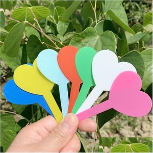 Andere tuinbenodigdheden Plantkunde Plastic Plant Hart Tags Marker Anti-veroudering Vele kleuren Pure kleur 5X8.3 Cm Niet gemakkelijk te vervagen Etiketten 0 05 Dhmrb