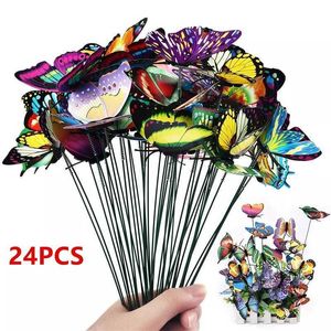 Other Garden Supplies Bunch of Butterflies Garden Yard Planter Colorful Whimsical Butterfly Stakes Decoracion Outdoor Decor Gardening Decoration G230519
