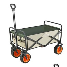 Autres fournitures de jardin Chariot pliant pliable Chariot de plage utilitaire robuste avec poche latérale Épicerie pliable de grande capacité pour Gar Dhmsq