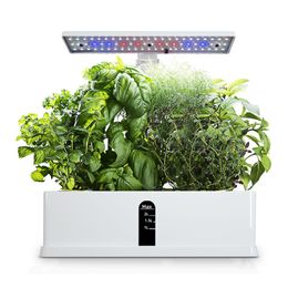 Autres fournitures de jardin Système de culture hydroponique Kit d'herbes d'intérieur Matic Timing LED Grow Lights Pompe à eau intelligente pour pots de fleurs à la maison DHW1N