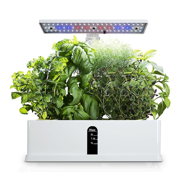 Otros suministros de jardín Sistema de cultivo hidropónico Kit de hierbas para interiores Timing Matic Led Grow Lights Bomba de agua inteligente para macetas caseras Dhw1N