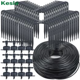 Autres fournitures de jardin KESLA Serre Irrigation Goutte à Goutte 4 Voies 3/5mm Goutte à Goutte Flèche Transmetteur 2 Voies Système d'Arrosage d'Irrigation pour Bonsai Garden 10/20set G230519