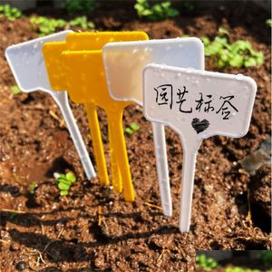 Autres Fournitures De Jardin Grandes Étiquettes De Plantes En Plastique De Type T Marqueurs De Pépinière Durables Étiquettes Pour Herbes Intérieures Extérieures Fleurs Légumes Pott Dhx6E