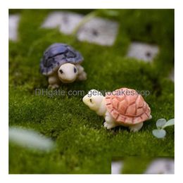 Autres fournitures de jardin Autres fournitures de jardin Autres fournitures de jardin Turtle miniature Mini animal Tortoise Resin Artificial Craft Bonsaï Decoration 2cm 2 Couleurs Drop