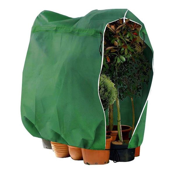 Autres fournitures de jardin Fermeture à glissière fixe en plein air Sac coupe-vent Protection contre le gel Temps froid pour l'hiver Green House Easy Install Plant Cov