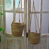 Autres fournitures de jardin panier de rangement de rangement corde de jute suspendue planter tissé intérieur extérieur porte-fleuris