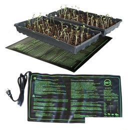 Andere tuinbenodigdheden Zaailing Verwarmingsmat 50X2550120Cm Waterdichte plantenzaadkieming Voortplanting Kloon Starter Pad 110V220V Dro Otdve