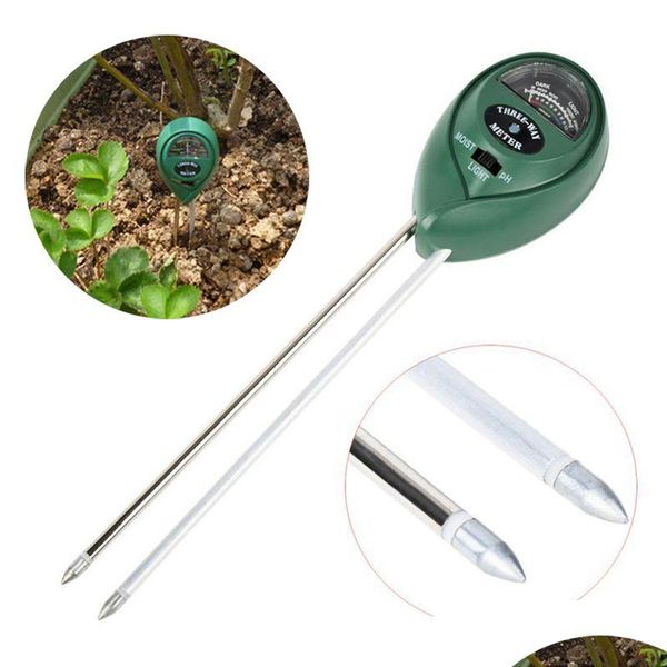 Autres Fournitures De Jardin Humidimètre Du Sol Thermomètre 3 En 1 Plante Fleur Ph Testeur Détecteur Humidité Lumière Test Capteur Drop Deliver Dhdal