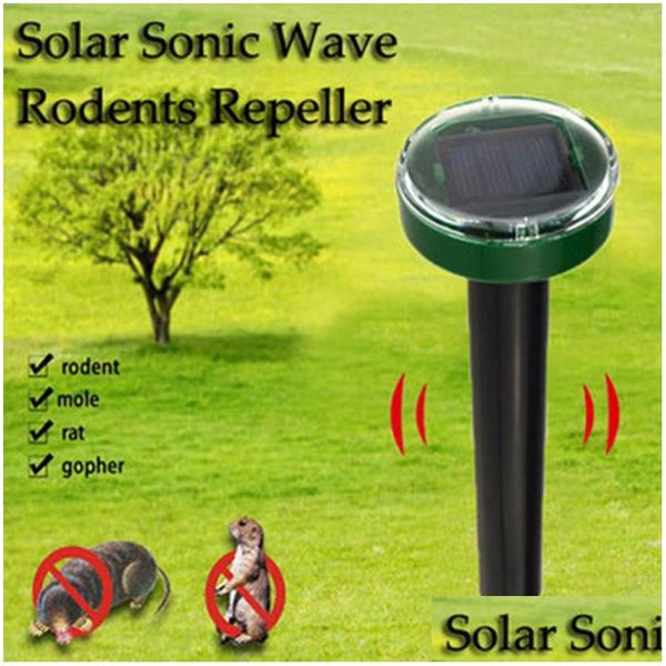 Autres fournitures de jardin Solaire Sonic Wave Rongeurs Répulsifs Trasonic Utilisé pour la pelouse extérieure Mole Repellent Power Snake Bird Mosquito Mou DH09H