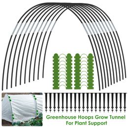 Andere tuingereedschap Gas Hoops Grow Tunnel Kit W Spikes Clips Afneembaar glasvezel frame herbruikbaar 230816