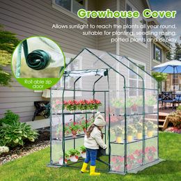 Autres outils de jardin Mini serres PVCPE Walk In Greenhouse Cover Plants Grow House For Flowers Rollup 143x73x195cm Only 230422