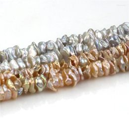 Andere echte natuurlijke 8-10 mm keshi roze witte parelstrengen losse kralen vrouwen dame sieraden diy edwi22