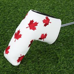 Otros productos de Golf 1 Pc PU Golf Flag Red Maple Leaf Putter Cover Headcover Bolsa de protección Golf Putter Head Covers para Golf Blade Club Head 230712