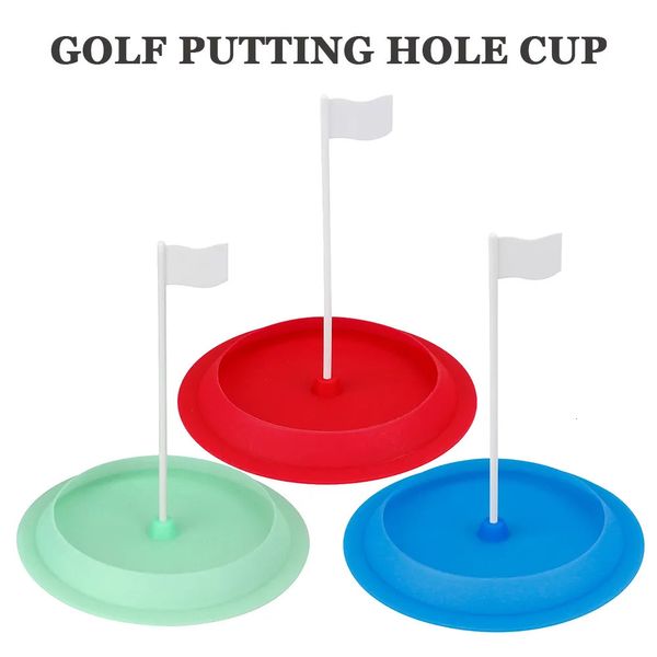 Otros productos de golf 1 PCS Putting interior Green Blue y Red Hole Cup Práctica con bandera blanca Putter Trainer Entrenamiento al aire libre Ayudas Suministros 231010