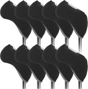 Andere golfproducten 10 stuks/set ZWARTE kleur Merk Golf Iron Head Covers HeadCovers Transparant Kan cijfers zien Accessoires voor golfer Kinderen kinderen 231101