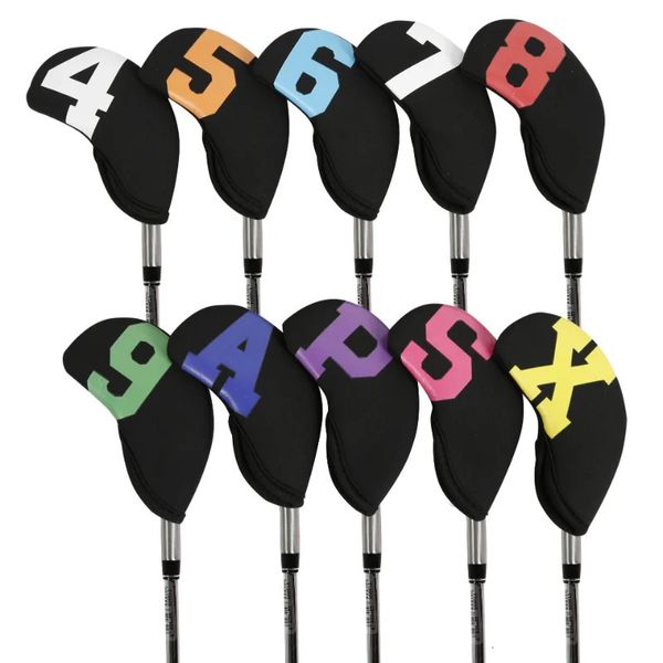 Otros productos de golf 10pc Neopreno Golf Iron Club Head Cover Protector Simple Sand Wedge Golf Club Iron Headcover Número impreso 48-60 grados 231101