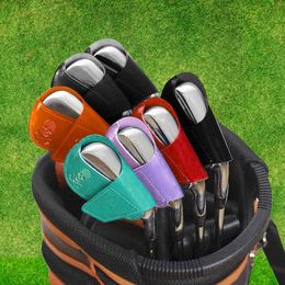 Autres produits de golf 10pcs couvre-tête de fer de golf mis en cuir PU pratique couvre-chef durable protecteur de putter de golf accessoires de sport pour le champ de conduite 230907