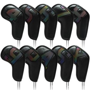 Autres produits de golf 10pcs Couverture de fer Set Head Club Protection Couvre Accessoires de sport en plein air 231121