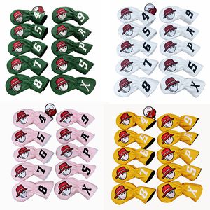 Andere golfproducten 10-delige set 5 kleuren Fisherman PU Golf Iron Covers Set Golf Club Head Cover Golf 456789PASX Golfaccessoire 230707