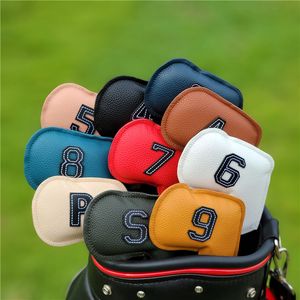 Andere golfproducten 10stset Golf Iron Head Covers Oil Edge Fabrieksprijs Golf Club HeadCovers Wedge Club Head Covers 230625