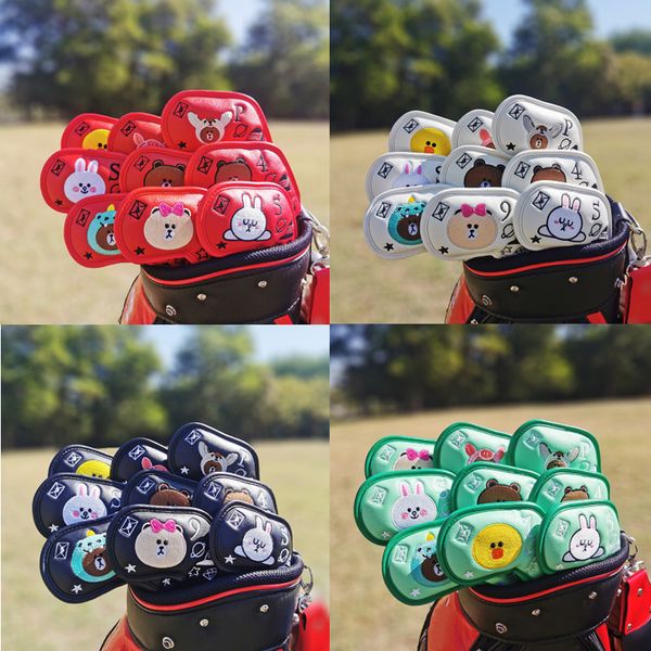 Otros productos de golf 10 picsa lot golf club iron headcover cartoon dogs magetic cerrado Versión extendida para iron head protect cover 230703