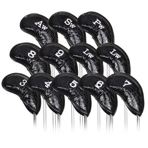 Autres produits de golf 12 Pcs Portable PU Golf Club Iron Head Covers Protecteur Golfs Head Cover Golf Headcovers Set Waterproof Pattern Covers 230707