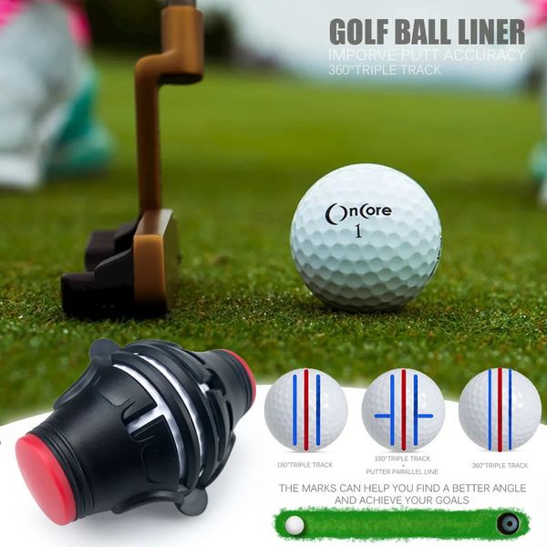 Autres produits de golf 360 degrés Rotation Ball Liner Marker Modèle Pen Putting Positionnement Améliorer la précision du putt Outils d'aide 231024